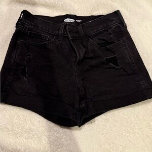 Old Navy Black Jean Shorts High-Waisted Relaxed Fit